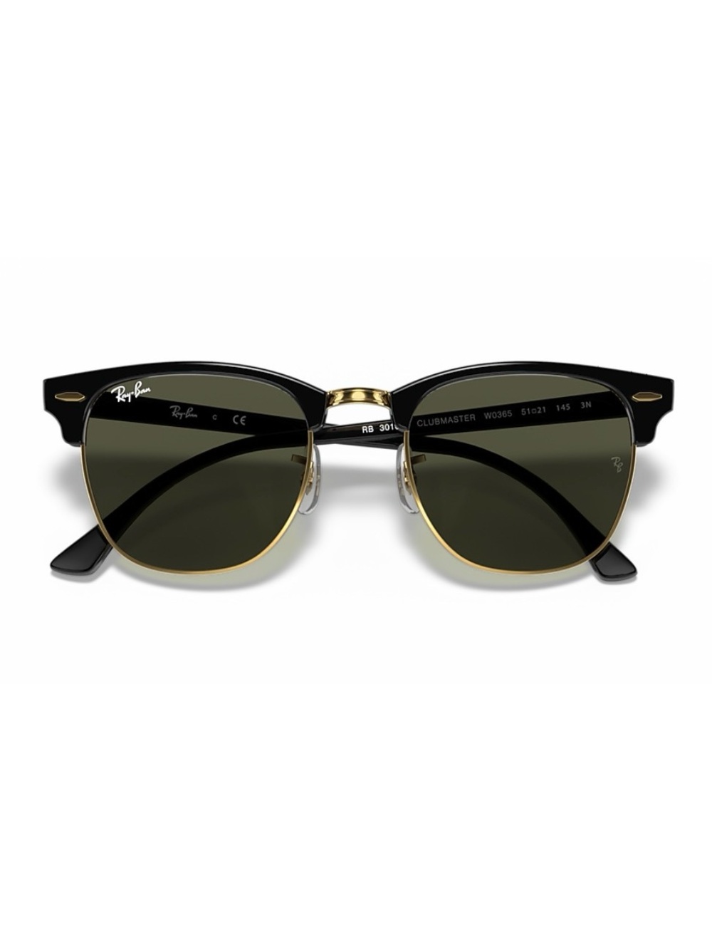 Ray-Ban Black and Gold Clubmaster Sunglasses RB 3016F